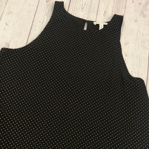 Leith Shift Mini Polka Dot Dress Black Gold Small - Picture 2 of 6
